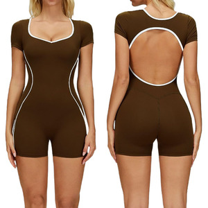 Body da <span class=keywords><strong>Donna</strong></span> con Schiena Scoperta, Aderente per Sport, Fitness e Yoga - Product Image 1