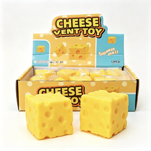 Nouveauté populaire : Jouet anti-stress à presser en forme de carré de fromage, super extensible, inodore et non collant, pour les employés de bureau - Product Image 1
