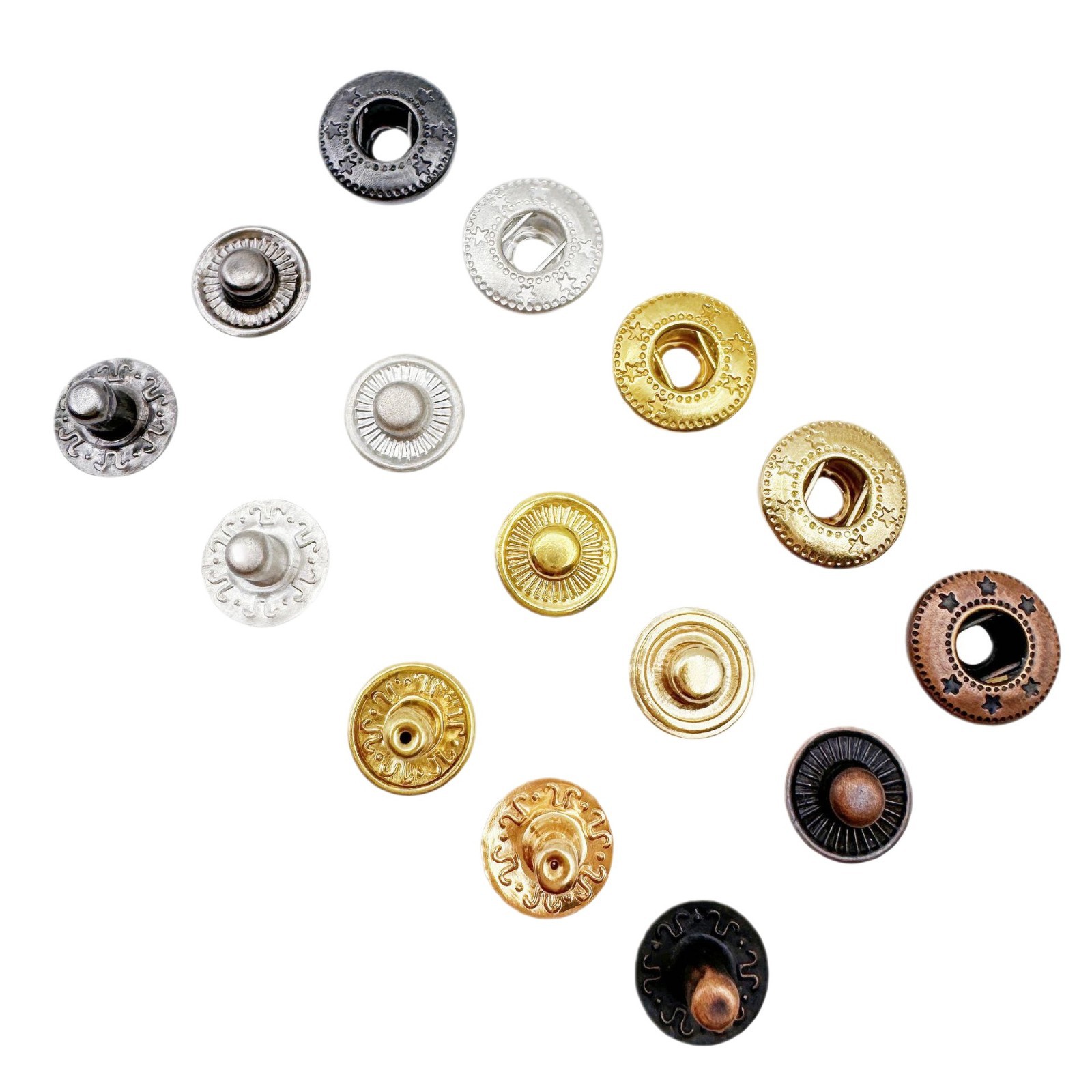 Boutons Pressure Métal Invisible Lot De 20 - Noir 23 Mm, Pour Couture Manteaux, Vestes, Accessoires - 9