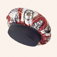 Bonnet de nuit en satin à motif imprimé avec large bande, bonnet de sommeil pour femmes, filet à cheveux étendu pour dreadlocks et cheveux longs, protection nocturne