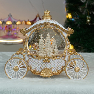 Giai điệu Xmas led xoáy nước long lanh đèn lồng trong nhà giáng sinh Quả cầu tuyết trang trí với tính năng chiếu sáng - Product Image 5