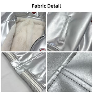 جاكيت رجالي كاجوال من جلد البولي يوريثان عالي الجودة بتقنيات تطريز وتزيين على الجيوب، جاكيت ثقيل الوزن بستايل الهيب هوب - Product Image 5