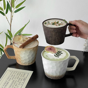 Mug à café en céramique élégant, rétro, à effet de four, résistant aux hautes températures, souvenir vintage, pour le bureau et le thé de l'après-midi, en grès - Product Image 4