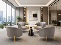 Fauteuil d'appoint de bureau capitonné élégant, mobilier de salon professionnel adapté à la réception de bureau et aux salons de thé