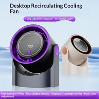 Nouveau ventilateur de bureau sans pales à affichage numérique USB portable, 100 vitesses, turbine haute vitesse, mini ventilateur portatif, moteur sans balais
