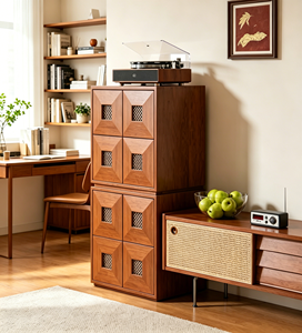 Mueble de Almacenamiento Moderno de Mediados de Siglo con Puertas de Madera para Sala de Estar - Product Image 4