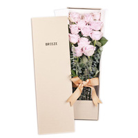 Boîte cadeau personnalisée de luxe, couleur claire, élégante, pour bouquet de fleurs, avec matériaux recyclés et laminage mat