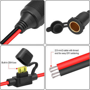 Encendedor <span class=keywords><strong>de</strong></span> cigarrillos <span class=keywords><strong>de</strong></span> alta potencia para coche, Caja <span class=keywords><strong>de</strong></span> <span class=keywords><strong>Seguro</strong></span> <span class=keywords><strong>de</strong></span> cobre puro <span class=keywords><strong>de</strong></span> asiento, 12V y 24V, cables <span class=keywords><strong>de</strong></span> enchufe para coche, conjuntos <span class=keywords><strong>de</strong></span> cables - Product Image 4