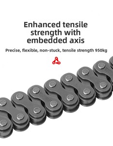 Catena per Bicicletta Pieghevole E-Bike Durevole e Flessibile, Monovelocità o a Velocità Variabile, 98 <span class=keywords><strong>104</strong></span> 114 116 Maglie - Product Image 4