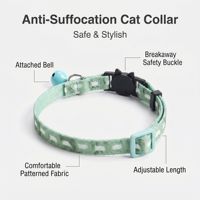 Collier pour chat en tissu tissé avec cloche, design original, confortable, anti-étranglement, avec décorations de sécurité