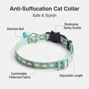 Collare per Gatti con Campanello Intrecciato Design Originale, Comodo e Anti-Soffocamento con Decorazioni di Sicurezza - Product Image 1