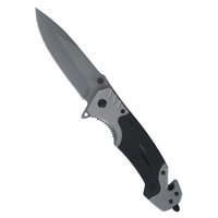Couteau de poche pliant tactique de chasse en acier inoxydable 4Cr, lame droite à pointe tombante, poignée en acier, pour camping en extérieur - En stock