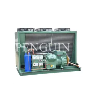 Enfriador de congelación rápida 25HP -45c, unidad de condensación de pingüino monobloque con evaporador, intercambiador de calor para tanque de refrigeración
