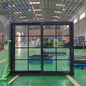 Hiện đại sang trọng đôi kính cường lực hợp kim nhôm cửa sổ trượt Màn hình thép không gỉ cho biệt thự mở ngang - Product Image 2