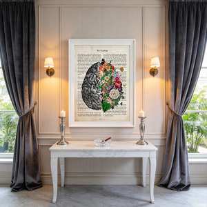 Póster Vintage de Anatomía Humana, Impresión de Flores, Cuadro Médico para Pared, Pintura en Lienzo de Corazón y Cerebro, Decoración para Hospital o Clínica, 30x40cm - Product Image 4