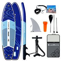 Planche de paddle gonflable bleu océan 335x84x15cm, largeur 33 pouces, kit DWF Drop Stitch ultra-résistant, usine OEM CE BSCI
