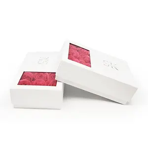 Factory wholesale Custom Brand color logo white gift boxes soap rose flowers Valentine's Day gift box 2024 for small business