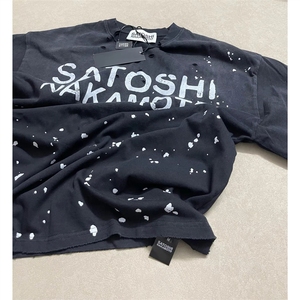 Chemises pour hommes Nouveau style Logo personnalisé en gros Satoshi <span class=keywords><strong>Nakamoto</strong></span> Chemises pour hommes Designer Effet délavé Peinture éclaboussée Manches courtes - Product Image 1