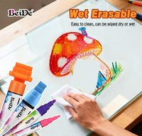 Marqueur liquide néon effaçable à sec/humide de 6mm, 30 couleurs, pour fenêtre, pierre, tableau noir, peinture d'art sur verre