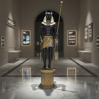 Grande statue d'Anubis en fibre de verre, sculpture de dieu égyptien, décoration intérieure et extérieure, statue d'art égyptien ancien en FRP sur mesure