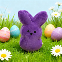 Großhandel OEM Maßgefertigtes Plüschtier Osterhase im Peeps-Stil Gefüllte Kaninchenpuppe Mehrfarbig Weiches Plüsch für Feiertags-Werbegeschenke