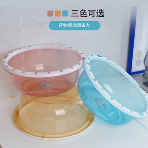 Transparent Plastic <b>Basin</b> <b>Round</b> Large Small Household Laundry Washing <b>Basin</b> For Home Dormitory Student Use - Product Image 5
