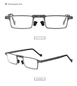 <strong>Mini</strong> Metal Folding <strong>Reading</strong> <strong>Glasses</strong> Small Square Portable Foldable Blue Light Blocking Folding <strong>Reading</strong> <strong>Glasses</strong> With Case - Product Image 2