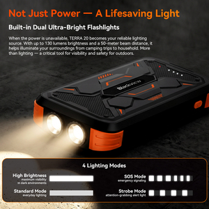 Blackview TERRA 20 Portable Bank Quick Charge20000mAh Rugged Built-in Cables IP54 Waterproof Outdoor Travel Flashlights - Product Image 4