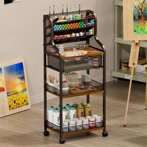 Chariot de rangement mobile sur roulettes, de type vertical, en fer, moderne, pour cuisine et artisanat, pour l'approvisionnement transfrontalier, modèle B - Product Image 3