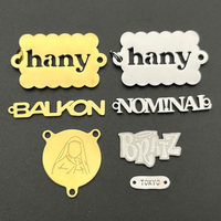 Breloques de fermeture éclair en acier inoxydable avec logo de marque, sur mesure, plaqué or 18 carats, style hip-hop, pendentifs pour sacs, breloques de chaîne, étiquettes de bijoux