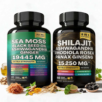 Capsules de Mousse de Mer, Huile de Nigelle, Ashwagandha, Gingembre, Fucus Vésiculeux, Bardane 19445mg – Complément Extra Fort – Marque Privée OEM