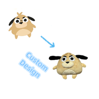 Peluche personnalisée en forme d'animal de dessin animé, en tissu polyester, rembourrage en coton PP, hauteur personnalisable, unisexe, boîte cadeau incluse