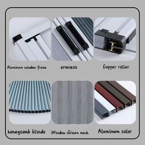 มู่ลี่รังผึ้งไร้สายแบบกดและดึงได้ด้วยตัวเองสำหรับคืนที่ทำจากผ้าม่านบังแดดรังผึ้งตาข่ายบังแดด - Product Image 6