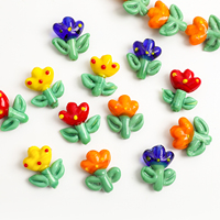 Perles de verre artisanales en forme de fleurs, mini-breloques florales en verre pour la fabrication de bijoux DIY, accessoires pour bracelets et colliers, vente en gros