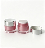 Pot cosmétique cylindrique en acrylique 10g, couleur personnalisée, couvercle argenté/doré, vide, en plastique, pour échantillon de crème contour des yeux et soins de la peau