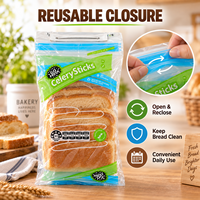 Sacs d'emballage pour pain en LDPE refermables imprimés sur mesure avec fermeture éclair, sacs à soufflet pour la présentation de pains au levain