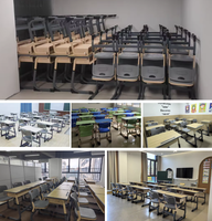 Ensemble bureau et chaise d'école de classe moderne réglable avec matériau écologique Design durable pour un seul étudiant