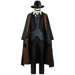 Costume de cosplay Yosano Akiko de Bungo Stray Dogs pour hommes, tenue d'Halloween pour jeu de rôle anime, ensemble manteau long, gilet et chapeau en polyester - Product Image 2