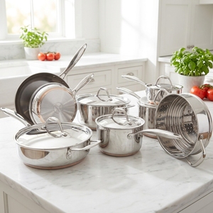 Juego de Ollas y Sartenes de Acero Inoxidable Clásico de Gran Capacidad con Tapas Resistentes al Calor para Cocina - Product Image 1