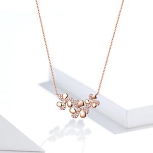 Plata de Ley oro trébol amante collar SCN375 - Product Image 2