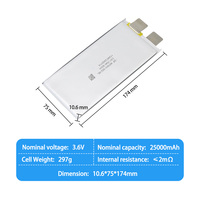 Batterie RC 6s 7S 12S 14S 18S Lipo 3.6v Li Ion 25ah Batterie de drone agricole pour drone