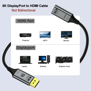Xput venta al por mayor UHD 8K60Hz <span class=keywords><strong>HDMI</strong></span> <span class=keywords><strong>Cable</strong></span> DP1.4 <span class=keywords><strong>a</strong></span> <span class=keywords><strong>HDMI</strong></span> 2,1 DP <span class=keywords><strong>Cable</strong></span> Adaptador convertidor DP <span class=keywords><strong>a</strong></span> <span class=keywords><strong>HDMI</strong></span> 8K para computadora de escritorio - Product Image 6