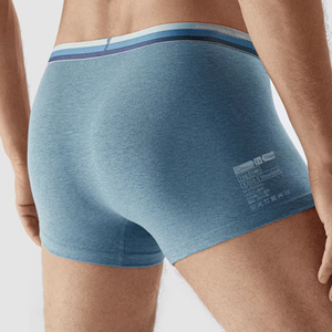 Calzoncillo bóxer de cintura arcoíris con logotipo personalizado, calzoncillos de pierna corta transpirables, ropa interior de algodón orgánico para hombre, bóxer de alta calidad para hombre - Product Image 3