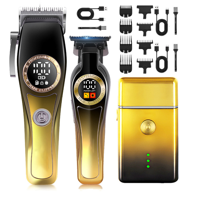 Professional USB Charging Men's Hair Clippers Beauty Salon Hair Cutter Trimmer Barber Grooming Kit