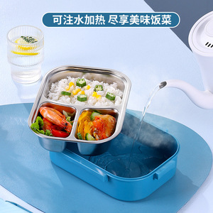 304 Stainless Steel Camera <b>Lunch</b> <b>Box</b> Rectangle Plastic Lid <b>Insulated</b> Meal <b>Box</b> Bento <b>Box</b> For Office And School Use - Product Image 5