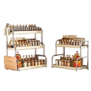Modern 3-Layer Countertop Spice <b>Rack</b> Carbon Steel <b>Kitchen</b> <b>Storage</b> Organizer Chopsticks Holder for <b>Kitchen</b> Accessories <b>Storage</b> - Product Image 1