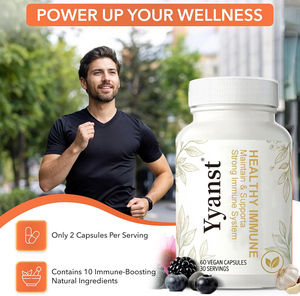 Healthy Immune Vegan <b>Capsules</b> Herbal Blend with Echinacea <b>Garlic</b> Berry Extract 60 Count - Product Image 4