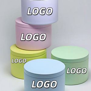 <b>Empty</b> Metal Round 2oz 4oz 8oz 16oz Tin Candle Can <b>Box</b> Container Seamless Cream Green Purple Black Pink Candle Tin With Lid 8oz - Product Image 1