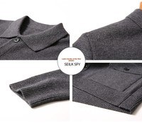 Pull en maille unisexe à fermeture éclair noir, logo personnalisé, mode automne-hiver, vente en gros, cardigan, veste en maille unisexe, pull cardigan pour homme