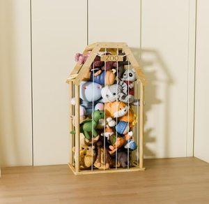 FSC BSCI محشوة الحيوانات تخزين حديقة الحيوان أدى ضوء كبير حامل الفتيات الفتيان غرفة نوم الخشب الاطفال لعبة منظم التخزين - Product Image 3